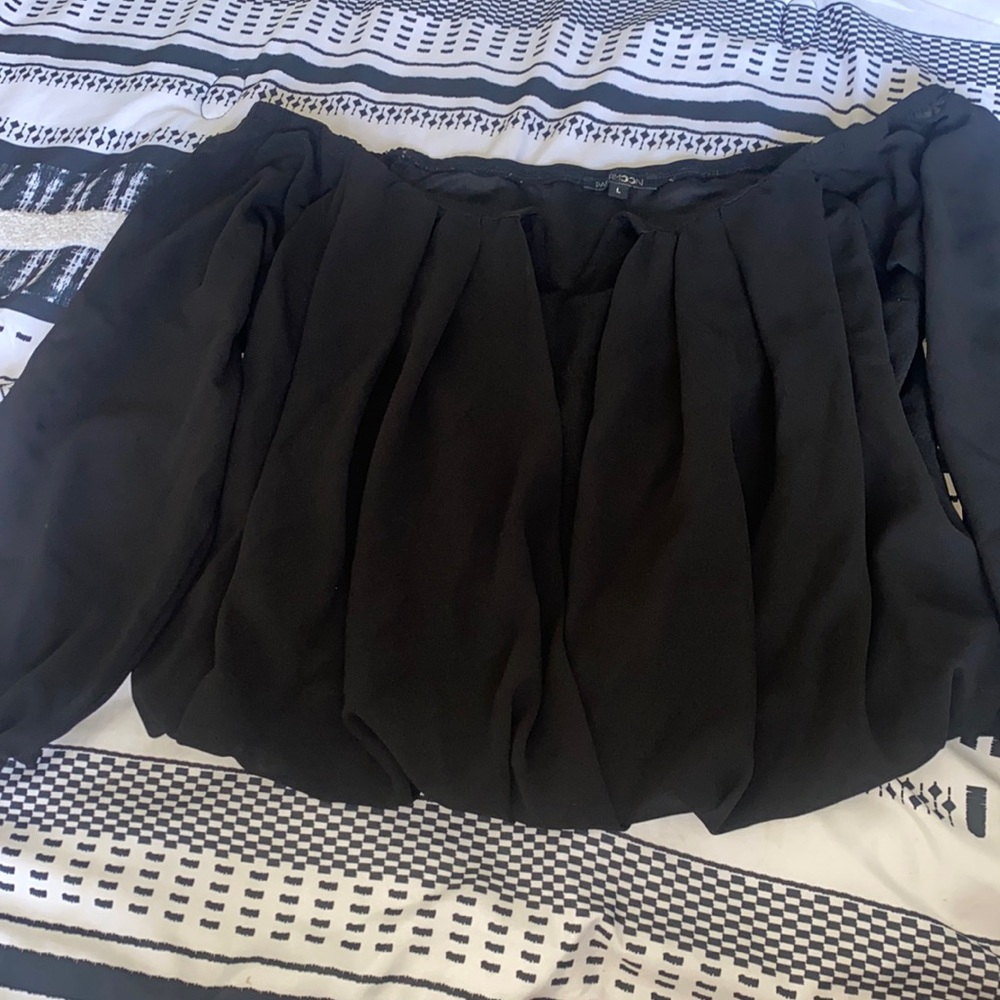 A black off the shoulder top